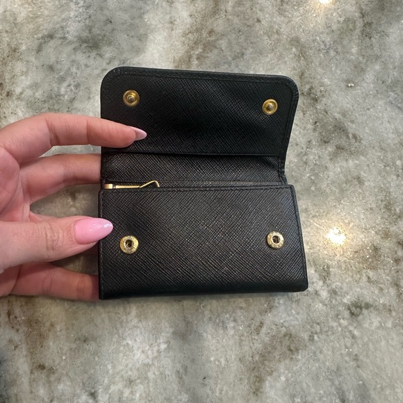 SOLD Prada Black Leather Key Holder Wallet - Picture 3 of 5